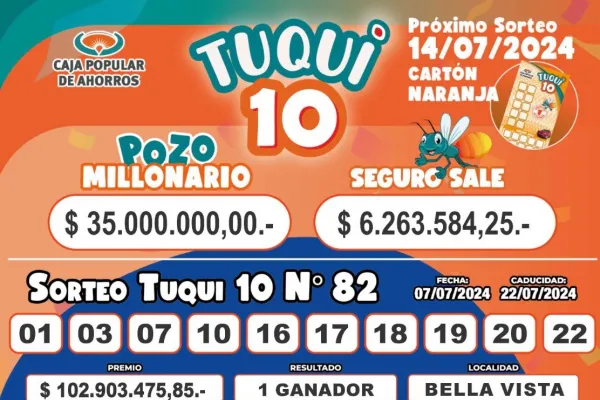 Tuqui 10: un ganador se llevó el pozo millonario