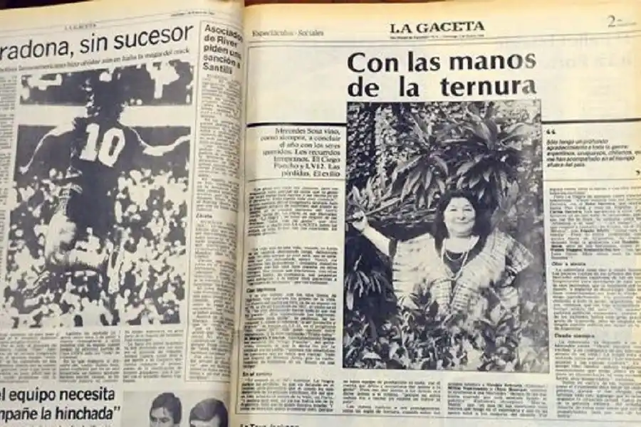 Una entrevista con Mercedes Sosa, publicada el domingo 5 de enero de 1992 en LA GACETA.