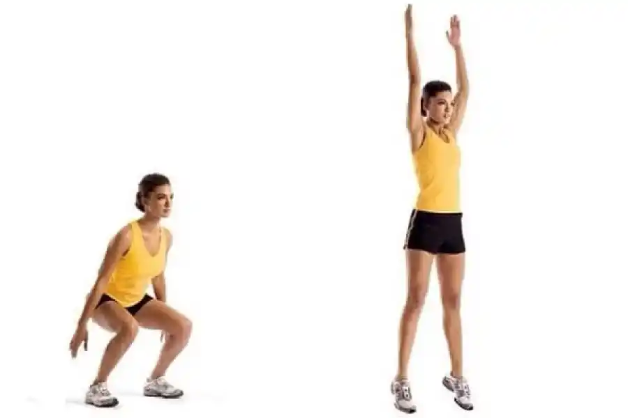 Las sentadillas con salto son un ejercicio efectivo para quemar grasas. 