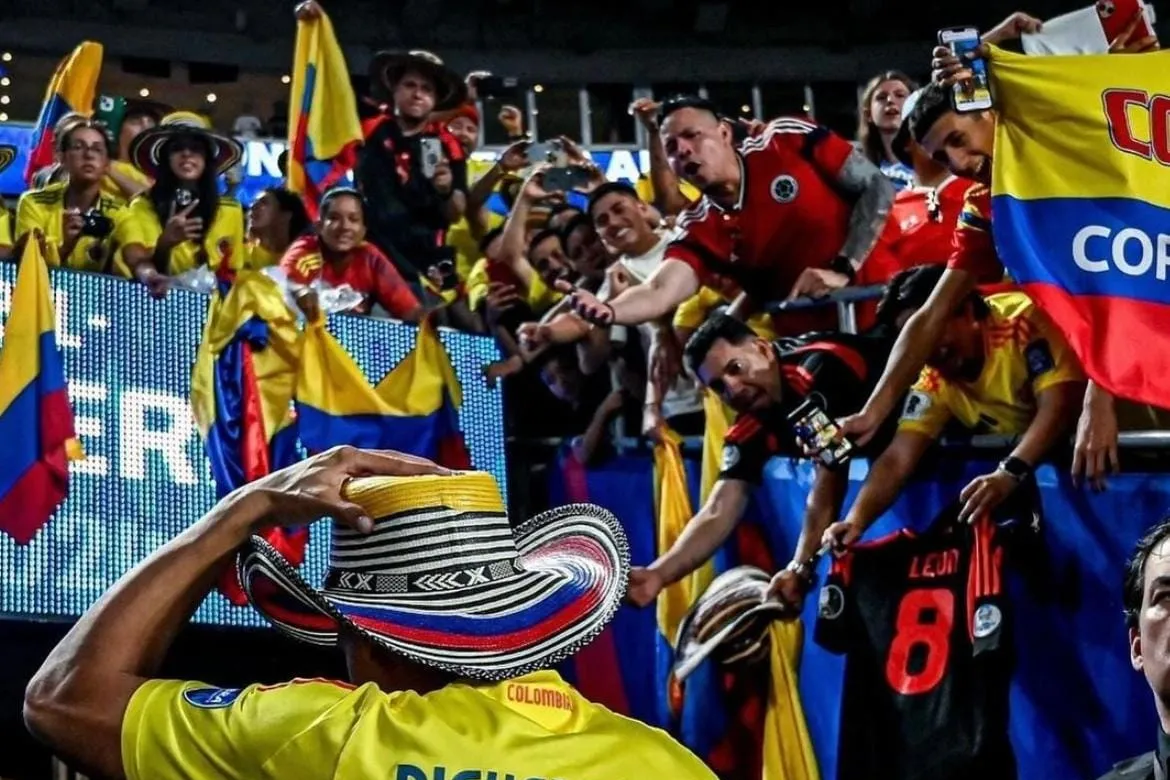 CELEBRACIÓN DE COLOMBIA. El gesto de Richard Ríos recibió un comentario de la Conmebol. / INSTAGRAM @richardrios.m