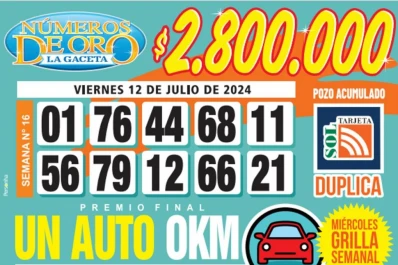 Los Números de Oro de LA GACETA del viernes 12 de julio de 2024