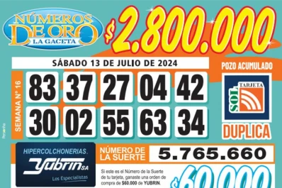 Los Números de Oro de LA GACETA del sábado 13 de julio de 2024