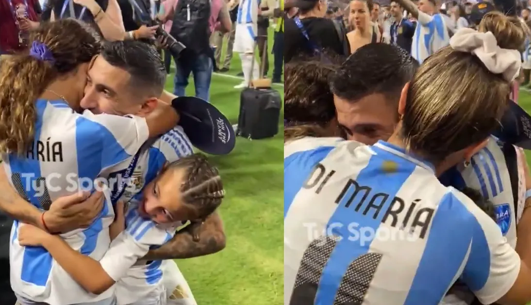 Entre lágrimas de emoción tras la final de la Copa América, Di María abrazó a sus hijas y lanzó una emotiva frase