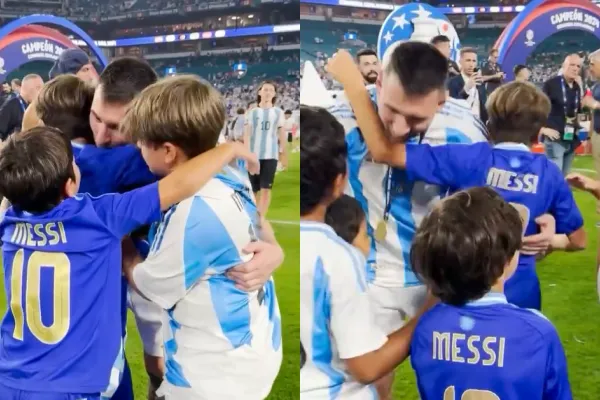 Video: el tierno festejo de Lionel Messi con sus hijos, tras la consagración de la Copa América