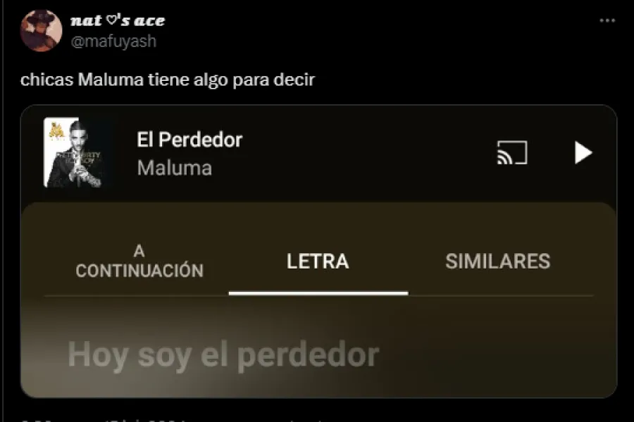 CREATIVIDAD AL PALO. Otra de las referencias fue la famosa canción de Maluma. / CAPTURA DE PANTALLA.