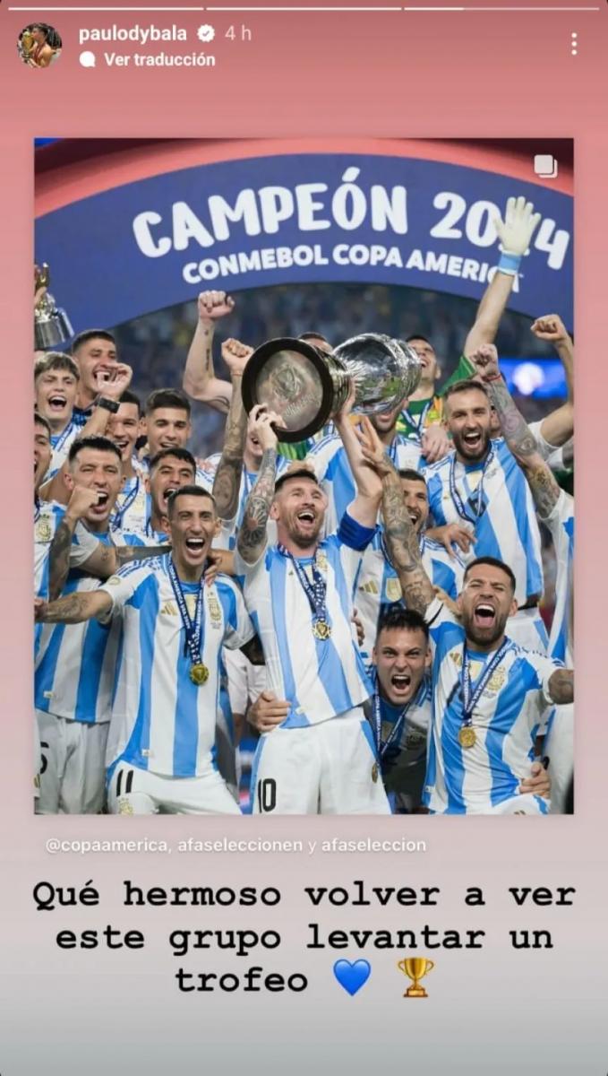 El posteo de Dybala tras la consagración argentina: “Qué hermoso”