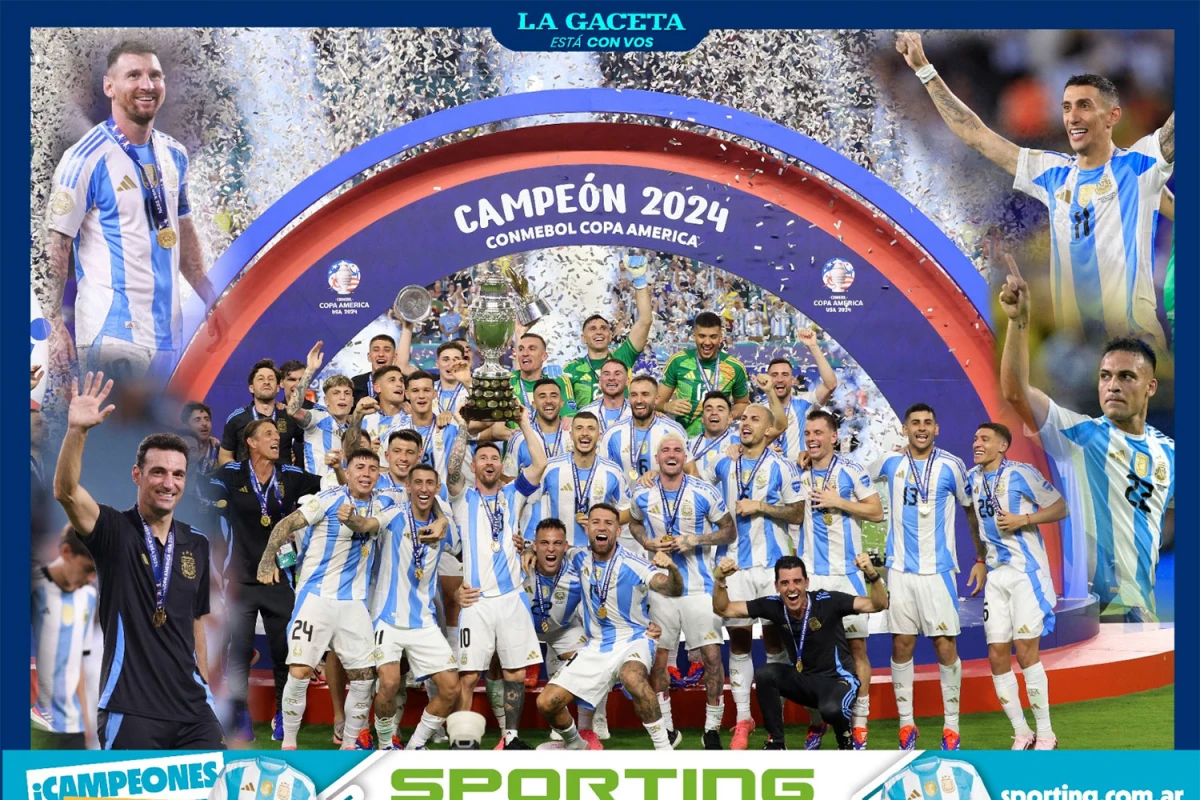 Póster de la Selección Argentina campeón de la Copa América 2024.