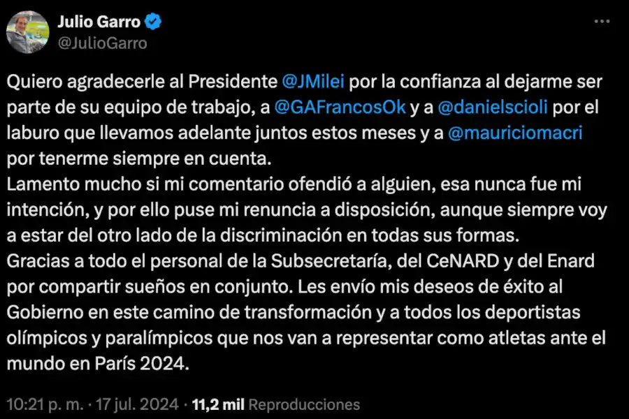 El descargo del funcionario echado por la polémica con Enzo Fernández y la Selección: “Lamento si ofendí a alguien”