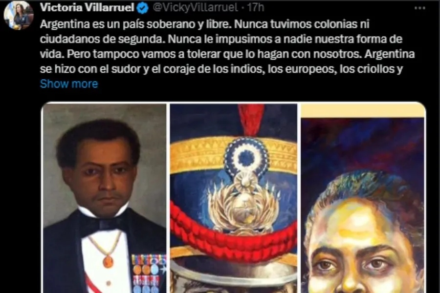 VILLARRUEL TUITEÓ. Así respondió la vice a los reclamos hacia Enzo./Foto: CAPTURA DE PANTALLA