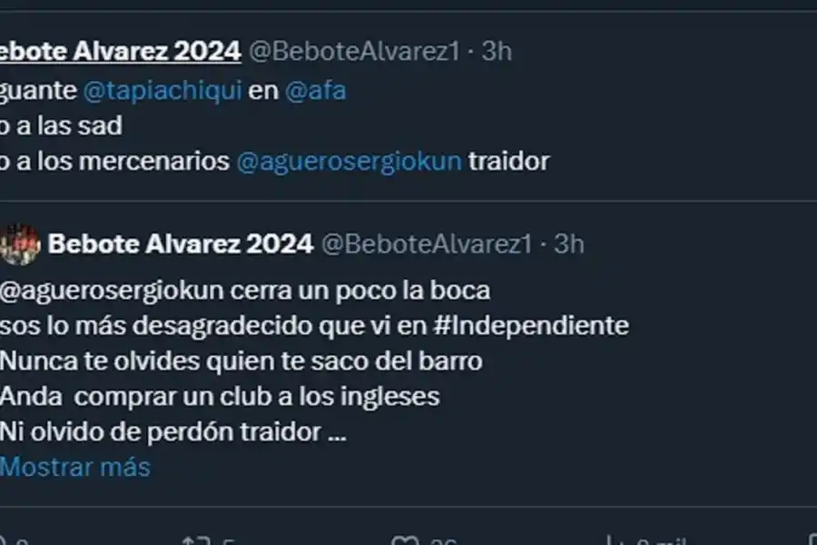 Un ex líder de la barra de Independiente amenazó a Kun Agüero por estar a favor de las SAD: “Tengo ganas de ir con los pibes”