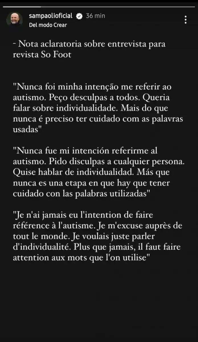 Jorge Sampaoli publicó un descargo tras la polémica frase sobre Dembelé: “Nunca fue mi intención”