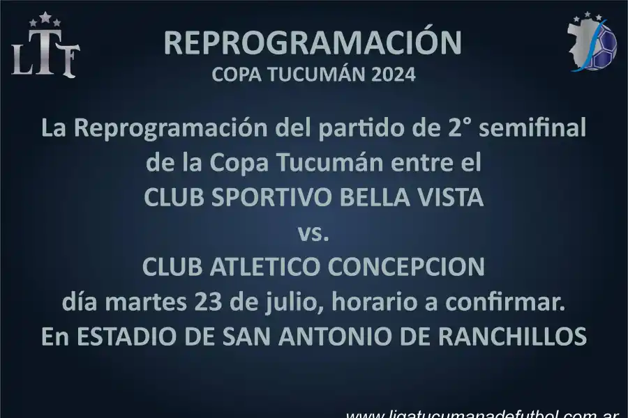 Por el mal tiempo, la Liga Tucumana suspendió la semifinal entre Atlético Concepción y Bella Vista