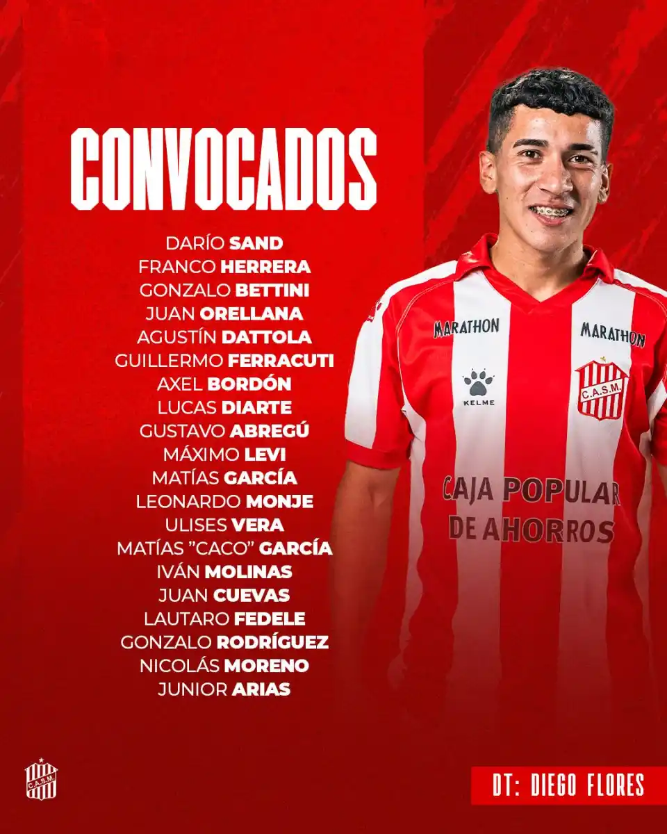 Sin Pablo Hernández, San Martín de Tucumán confirmó la lista de convocados para enfrentar a Quilmes