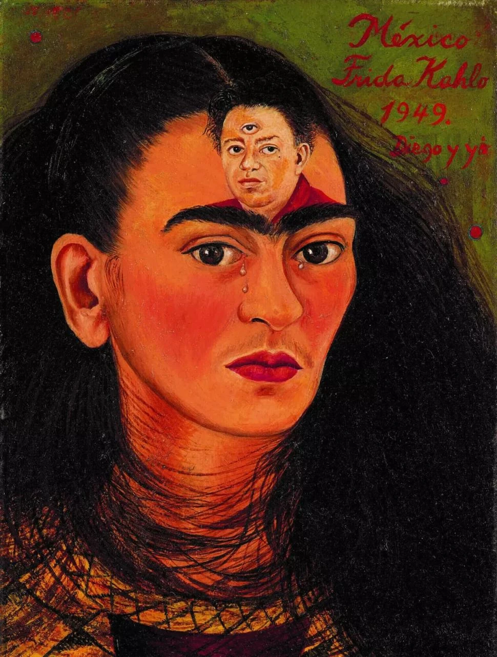 “DIEGO Y YO”. En el tercer ojo en su rostro y en el de Diego Rivera está presente el misticismo.
