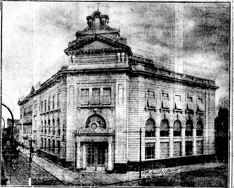 EN ABRIL DE 1928. El edificio central de la ex entidad bancaria muestra su belleza y elegancia desde hace más de 95 años.