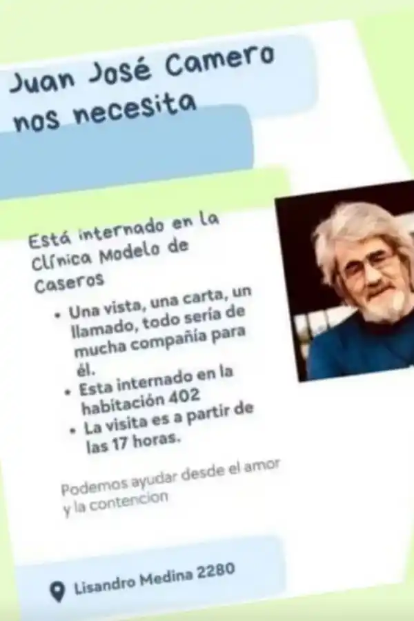 Internaron a Juan José Camero y se encuentra en estado crítico