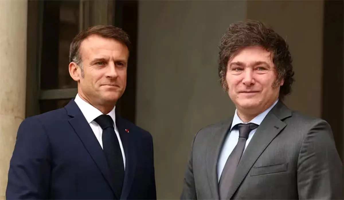 EN PARÍS. Macron recibió a Milei en el Palacio del Eliseo. 