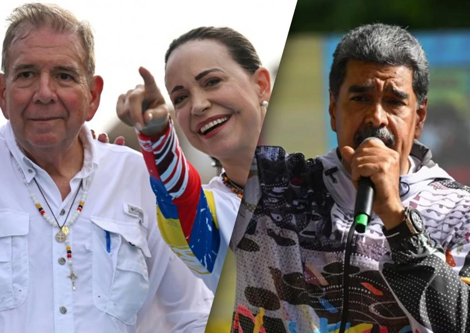EL DUELO VERBAL. Maduro habló de una campaña para no aceptar el triunfo del “hijo de Chávez”, y González Urrutia reclamó por una Venezuela libre
