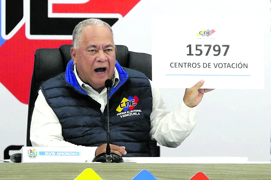 Elvis Amoroso, presidente del Consejo Nacional Electoral de Venezuela.
