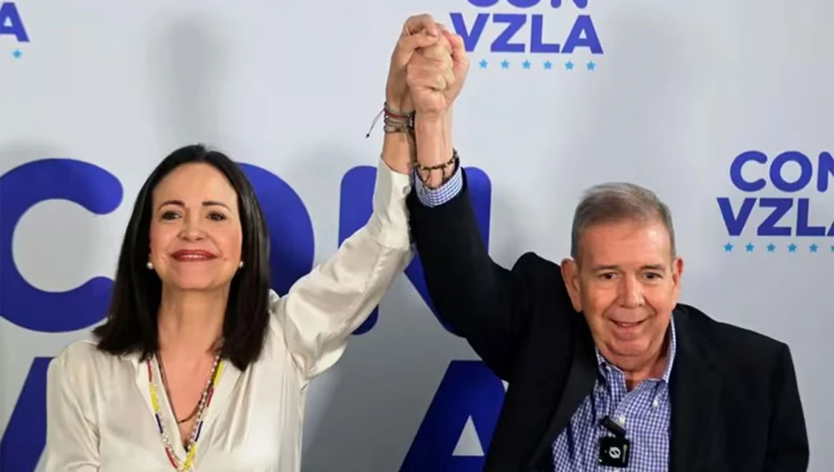 GANADORES. Corina Machado y Edmundo González Urrutia aseguran que fueron víctimas de un fraude electoral en Venezuela.