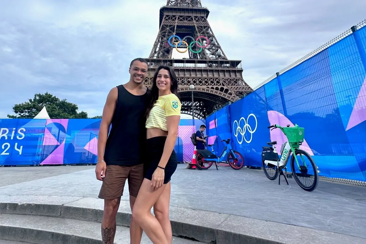 ENOJO EN BRASIL. Ana Vieira tuvo una cita romántica con su pareja Gabriel Santos, también nadador de la delegación brasileña.