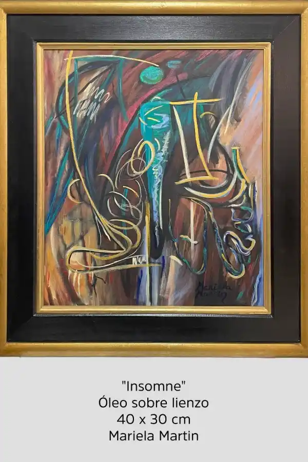 ÓLEO EN LIENZO. “Insomne” es una pintura realizada por Mariela Martin.