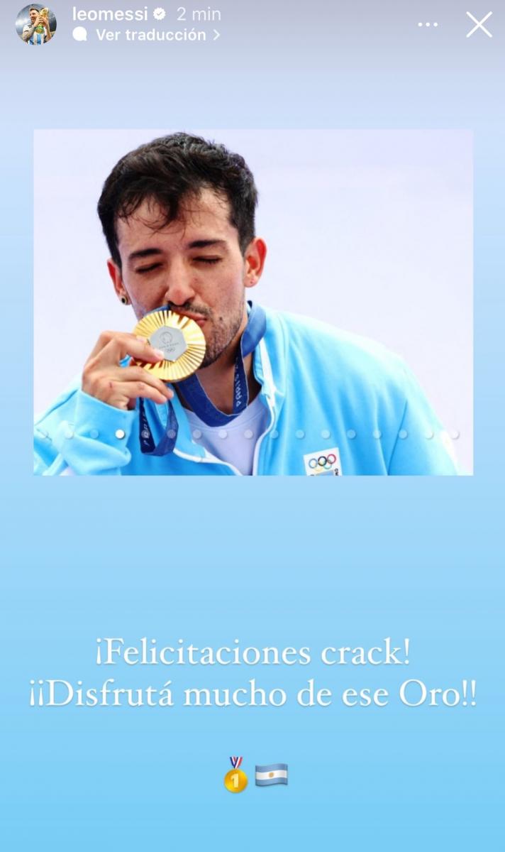 El emotivo mensaje de Lionel Messi para felicitar a “Maligno” por el oro en los Juegos Olímpicos de París 2024
