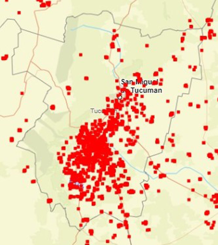 FOCOS DE FUEGO. Mapa satelital de julio pasado, con 1.088 focos de incendio.