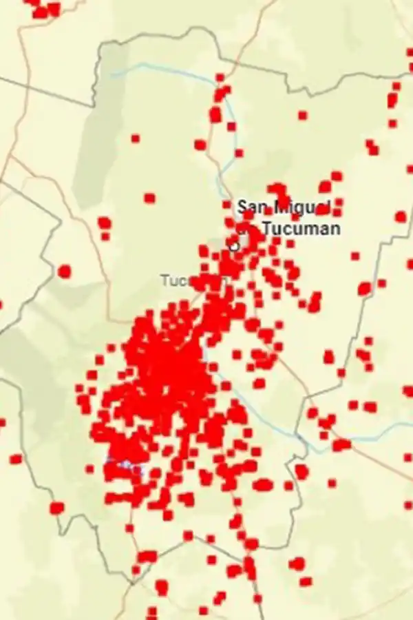 FOCOS DE FUEGO. Mapa satelital de julio pasado, con 1.088 focos de incendio.