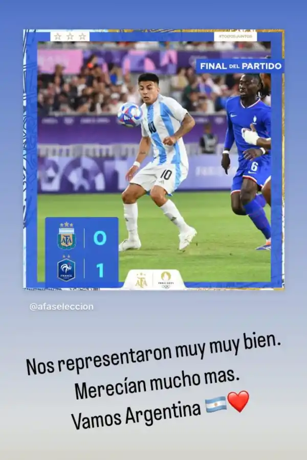 El alentador mensaje de Ángel Di María para la Selección Sub-23 luego de la eliminación de los Juegos Olímpicos