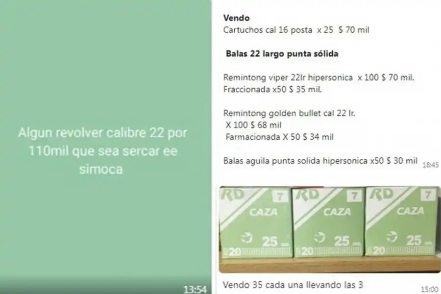 SIN PROBLEMAS. Algunos de los ofrecimientos que se publican en los grupos de WhatsApp y en redes sociales. La Policía investiga varios de ellos.