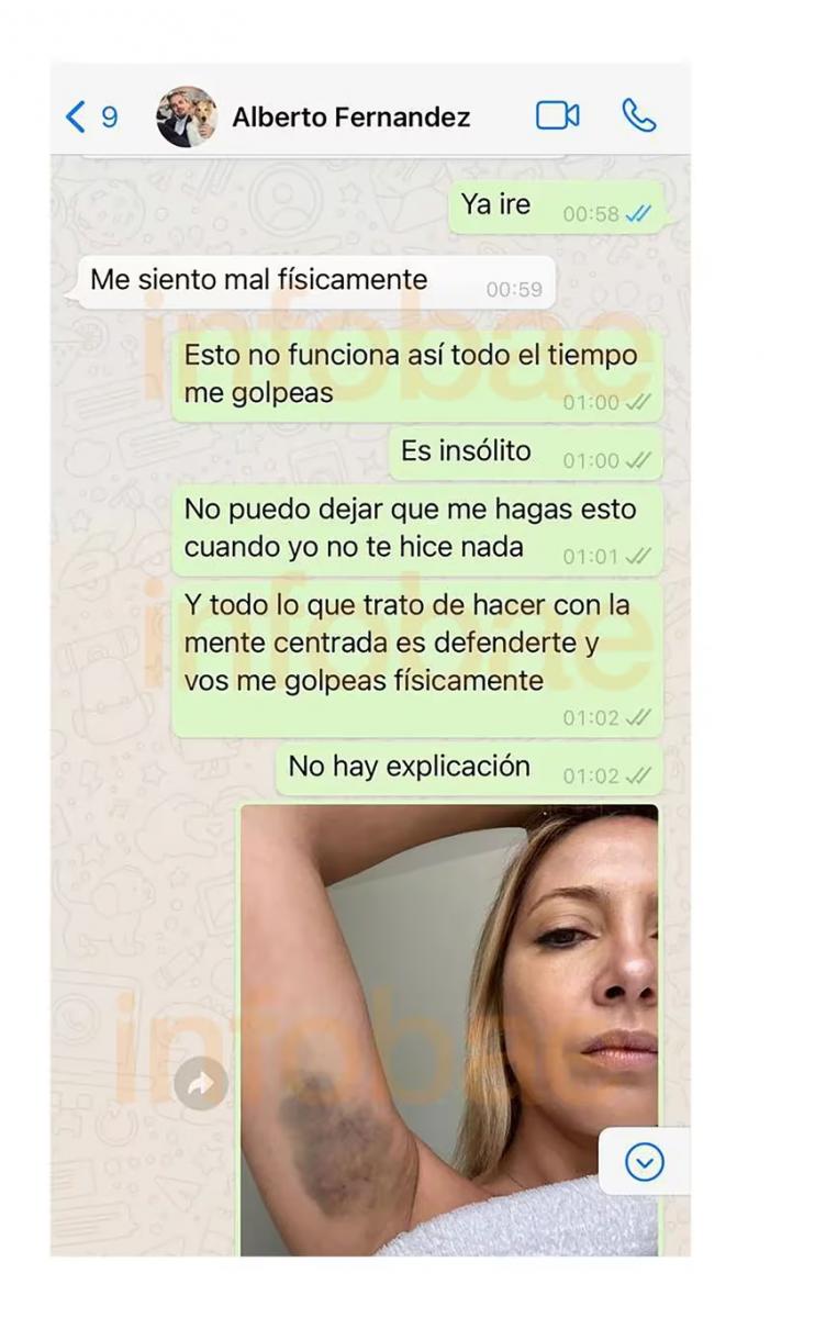 “Venís golpeándome hace tres días seguidos”: las fotos y los chats de la denuncia de Fabiola Yáñez a Alberto Fernández