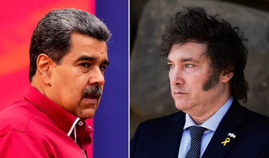 Nicolás Maduro, enfrentado a Javier Milei.