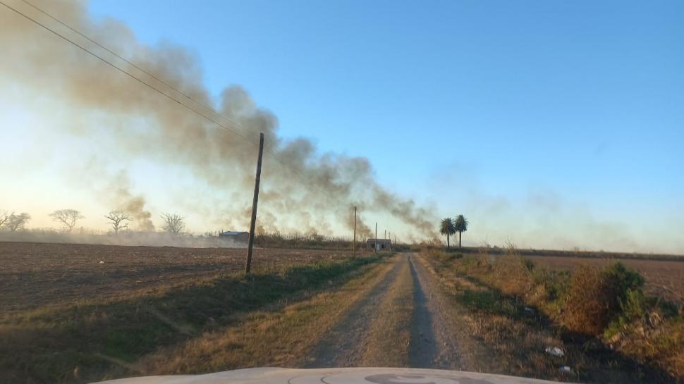 LAS PRUEBAS. El humo es parte del paisaje del este tucumano.