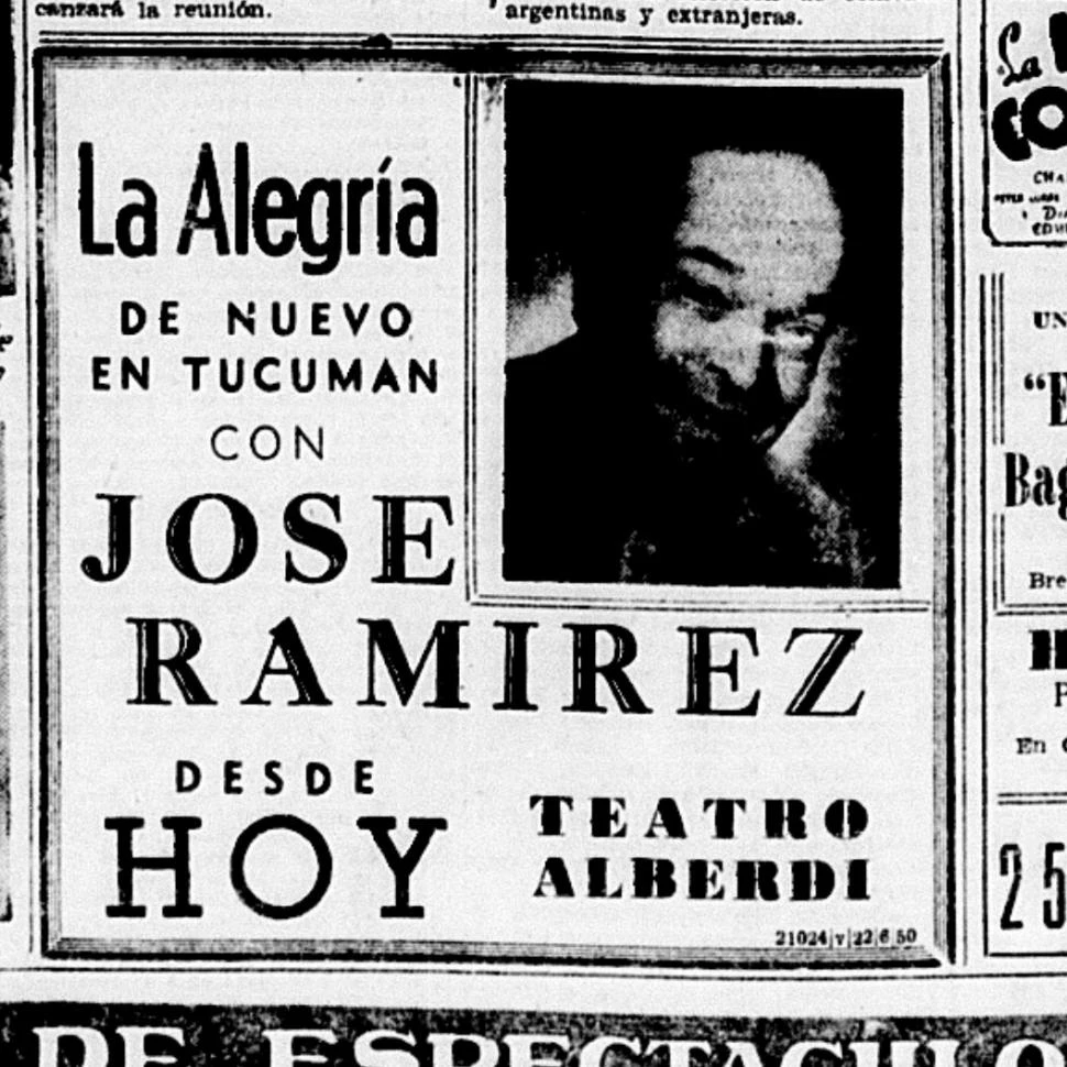 TEMPORADA. La compañía de José Ramírez comenzó sus actuaciones en nuestra ciudad en junio y en julio presentó el libreto de Chimenta.