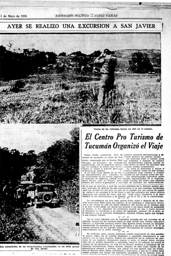 NATURALEZA. El cerro ofrecía paisaje cerca del cielo. Así se ve en esta excursión de1936.