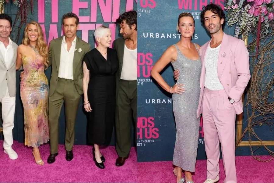 TENSIÓN EN LA PREMIER. Los actores no posaron junto a Justin Baldoni./CAPTURA DE PANTALLA