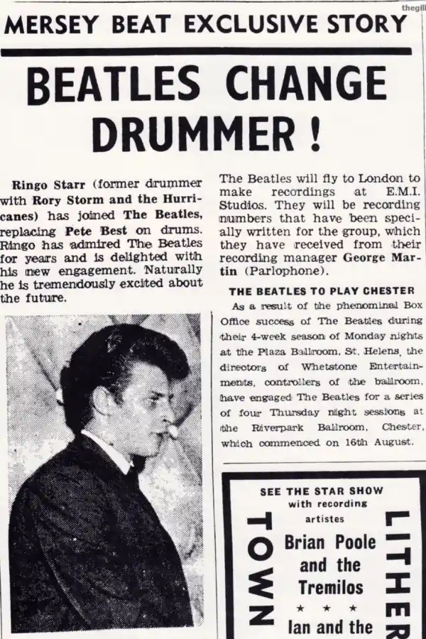 EL IMPACTO. Mersey Beat, la publicación de cabecera entre la juventud de Liverpool, daba la primicia: “¡Los Beatles cambian baterista”. Entra Ringo, sale Pete.