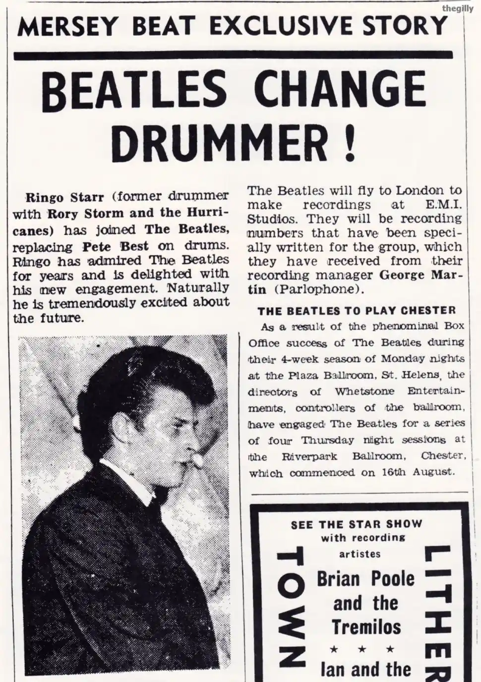 EL IMPACTO. Mersey Beat, la publicación de cabecera entre la juventud de Liverpool, daba la primicia: “¡Los Beatles cambian baterista”. Entra Ringo, sale Pete.
