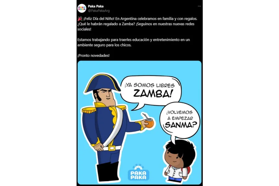 El posteo en redes sociales sobre el regreso de Paka Paka