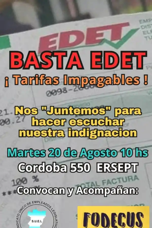 Usuarios tucumanos realizaron una protesta contra las tarifas de energía eléctrica