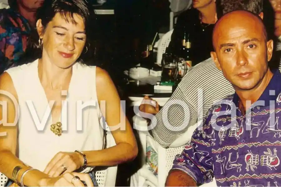 El Indio Solari junto a su esposa, Virginia