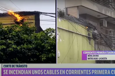 Video: explosión e incendio de cables en Corrientes primera cuadra