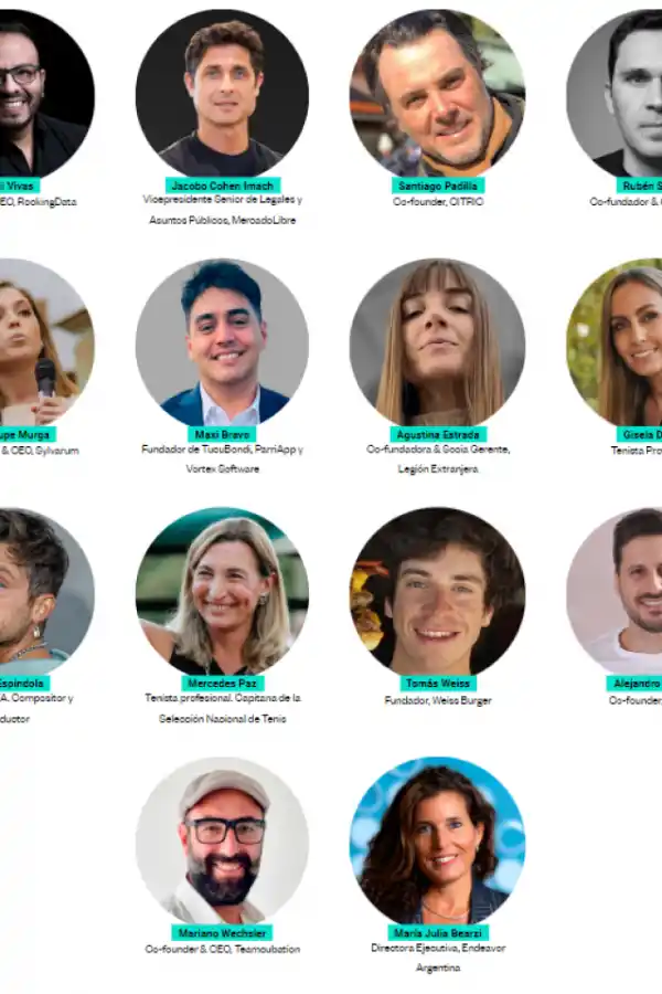 LOS EXPERTOS. Estos son los convocados para la experiencia Endeavor NOA 2024. / CAPTURA DE PANTALLA