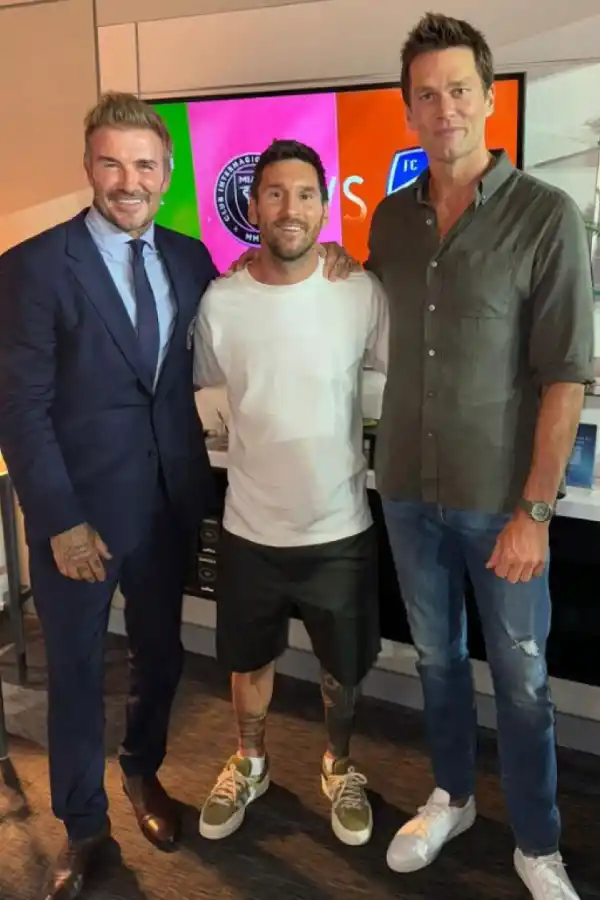 Exceso de calidad: la foto viral de Messi, David Beckham y Tom Brady en Miami