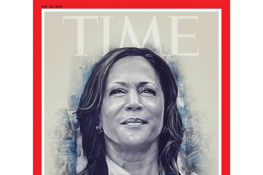PORTADA DE AGOSTO. Kamala Harris encabezó la última edición de la revista TIME, la cual disparó el comentario de Trump./TIME