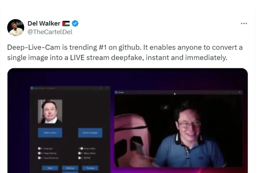 TUIT VIRAL. Un usuario demostró las capacidades del software, iluminándose la cara en diferentes direcciones y moviendo la cabeza bruscamente./CAPTURA DE PANTALLA