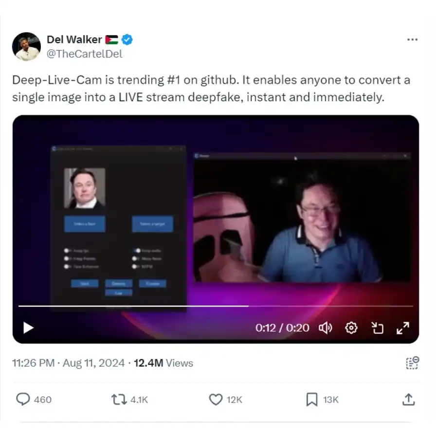 TUIT VIRAL. Un usuario demostró las capacidades del software, iluminándose la cara en diferentes direcciones y moviendo la cabeza bruscamente./CAPTURA DE PANTALLA
