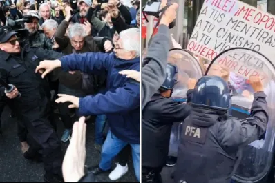 Reprimieron una marcha en contra del veto anunciado por Milei a la Reforma Jubilatoria