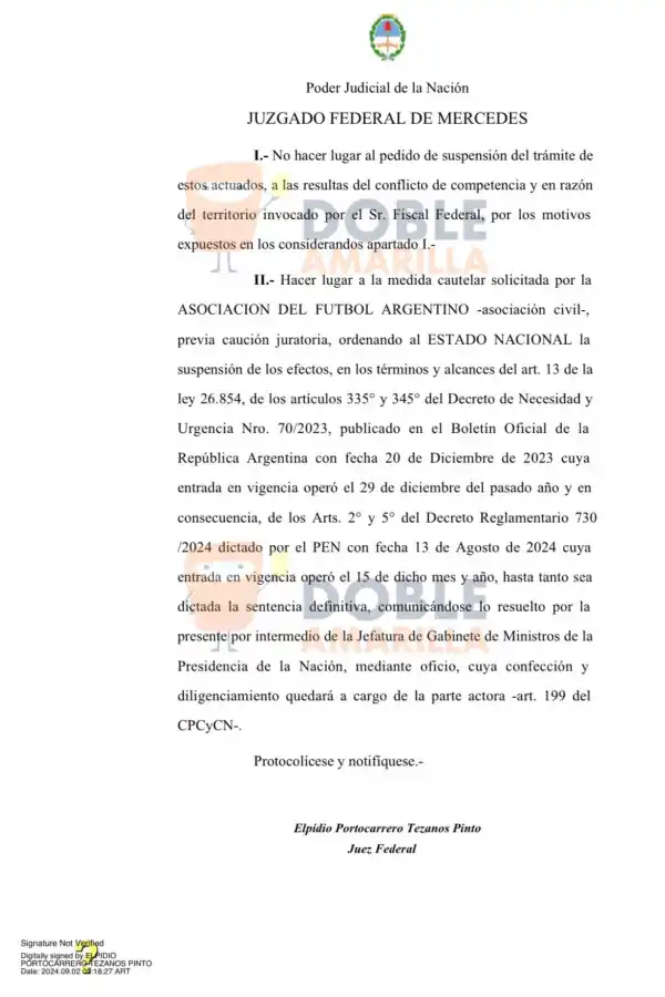 Revés para Milei: la Justicia falló a favor de la AFA en medio de la polémica por las SAD